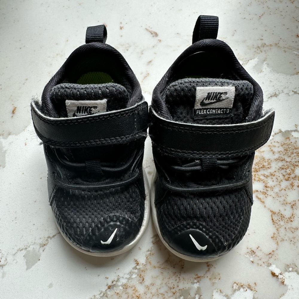 Toddler Nike Flex Contact 3 Black and White Low-Top Sneakers